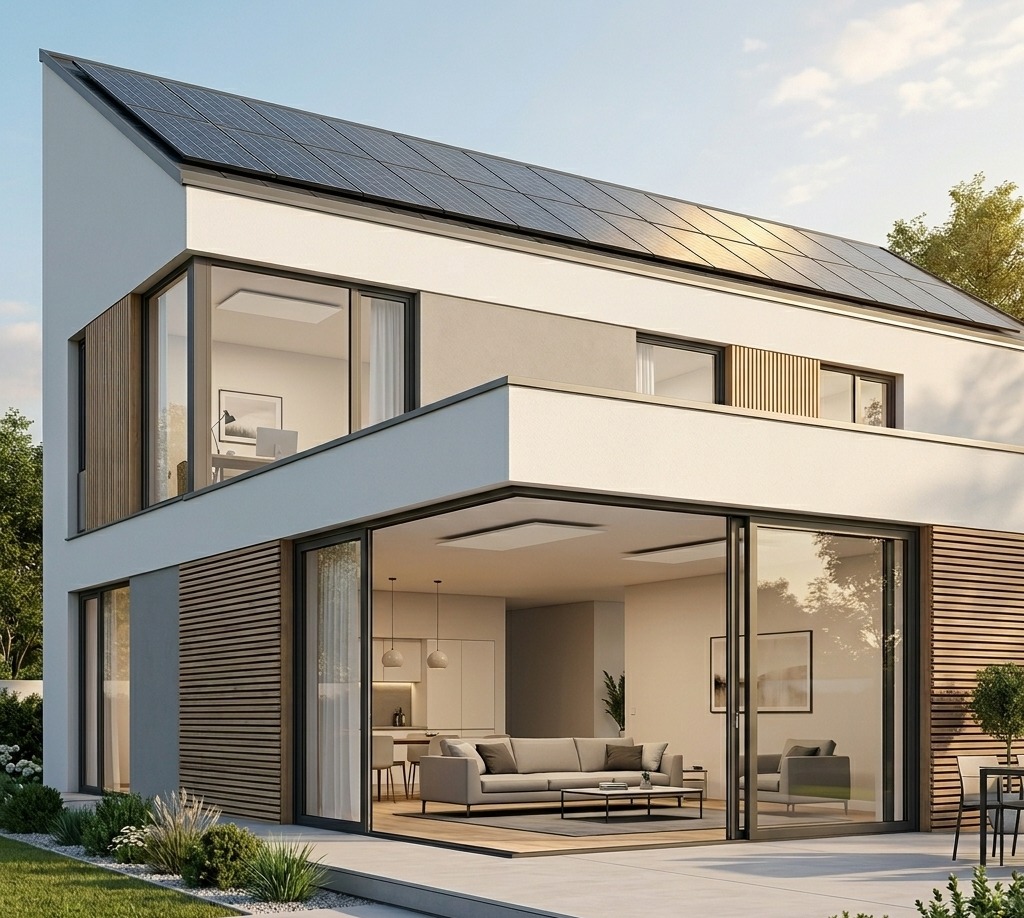 Mit einer eigenen PV-Anlage kann, der selbst erzeugte Strom direkt für die Heizung genutzt werden. Mit einer eigenen PV-Anlage kann, der selbst erzeugte Strom direkt für die Heizung genutzt werden.