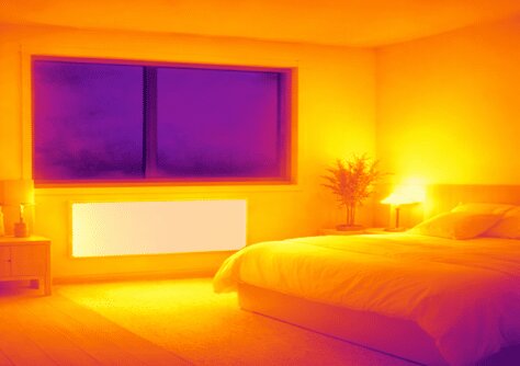 Infrarotheizung Wärme (1) Wärmeabbildung einer Infrarotheizung