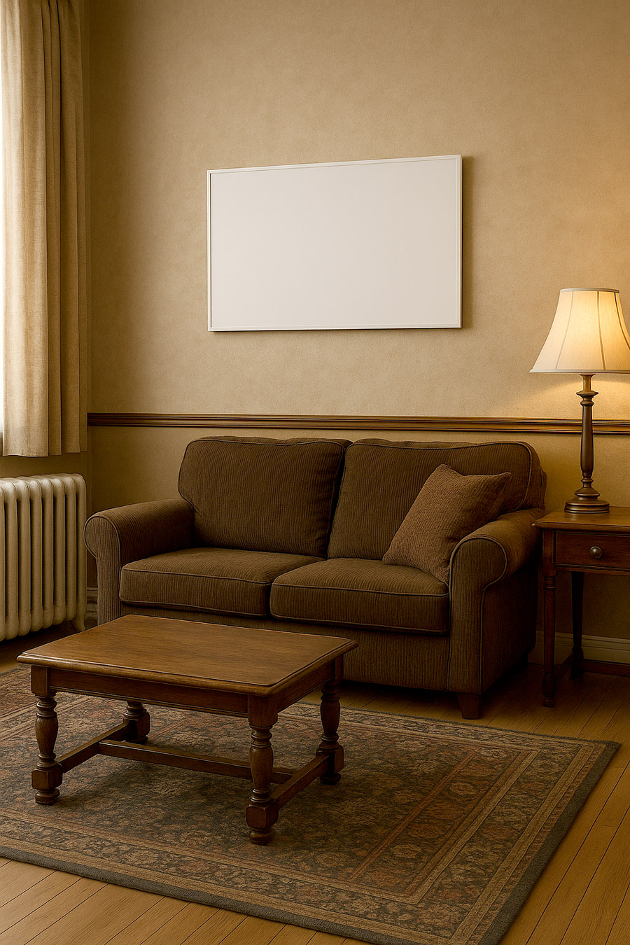 Eine Infrarotheizung als Zusatzheizung in einem Wohnzimmer