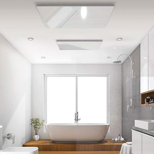 Glaskeramik Infrarot Deckenheizung – Rahmenloses Design trifft maximale Effizienz.